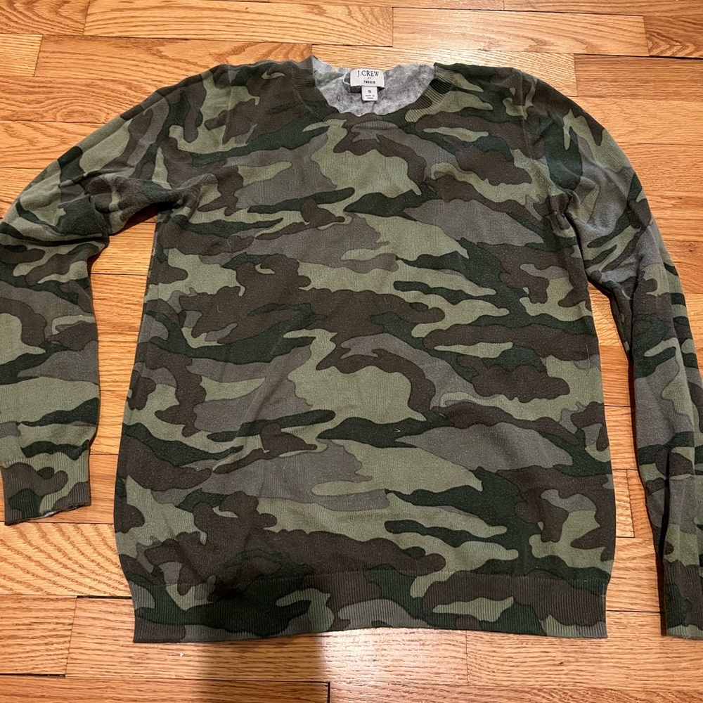 JCrew Teddie sweater. Camo